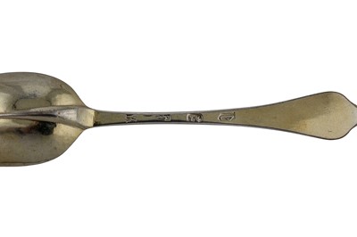 Lot 263 - A Queen Anne Britannia standard silver gilt tablespoon, London 1706 by Isaac Davenport (reg. April 1697)