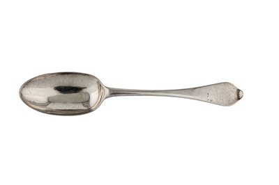 Lot 266 - A Queen Anne Britannia standard silver tablespoon, London circa 1705, makers mark obliterated