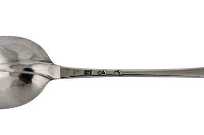 Lot 260 - An early George II sterling silver basting spoon, London 1728 by Richard Scarlett (reg. 24th June 1720)