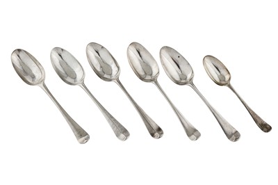 Lot 259 - A mixed group of George II and George III sterling silver tablespoons