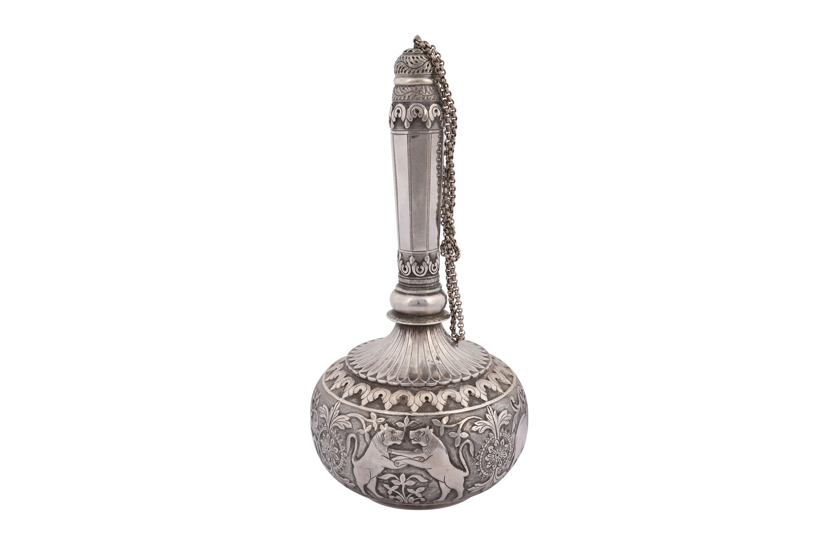 Lot 299 - A SILVER BOTTLE (SURAHI)