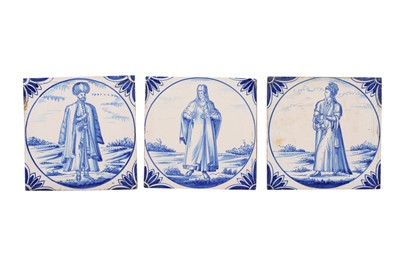 Lot 186 - THREE SQUARE DELFT POTTERY TILES BY RAVESTEIJN
