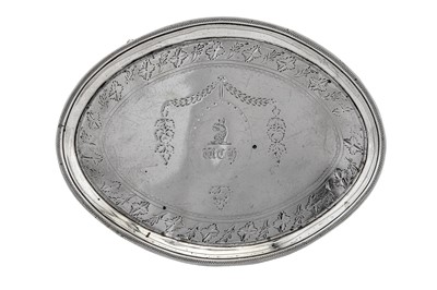 Lot 313 - A George III sterling silver teapot on stand, the teapot London 1792 by Frances Purton (reg. 4th March 1783)