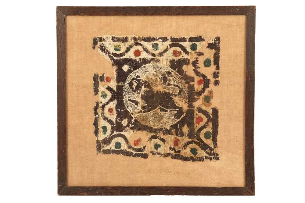 Lot 123 - A FRAGMENTARY COPTIC TAPESTRY PANEL