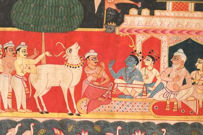 Lot 343 - AN ILLUSTRATION FROM A RAMAYANA SERIES: RAMA AND LAKSHMANA AT COURT