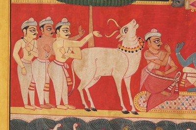 Lot 343 - AN ILLUSTRATION FROM A RAMAYANA SERIES: RAMA AND LAKSHMANA AT COURT