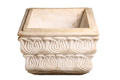 Lot 204 - A MARBLE BASIN WITH STYLISED ACANTHUS LEAVES