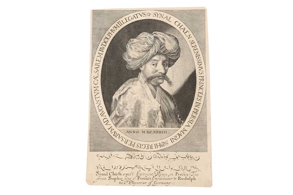 Lot 191 - AN ENGRAVING WITH THE PORTRAIT OF SYNAL CHAEN BY AEGIDIUS SADELER II