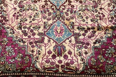 Lot 74 - A VERY FINE ANTIQUE SILK FERAGHAN RUG, WEST PERSIA
