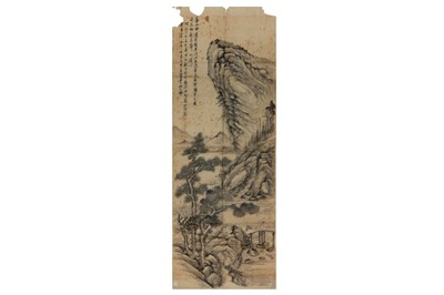 Lot 944 - A CHINESE LANDSCAPE PAINTING.