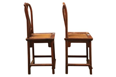 Lot 155 - A PAIR OF CHINESE WOOD CHAIRS.