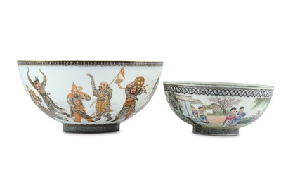Lot 883 - TWO CHINESE EGGSHELL PORCELAIN BOWLS.