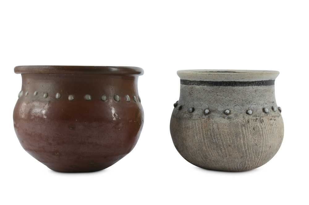 Lot 813 - TWO CHINESE RICE MEASURING JARS.