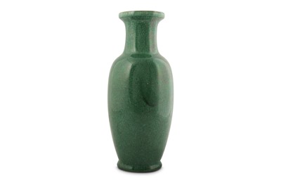 Lot 388 - A CHINESE APPLE-GREEN GLAZED VASE.