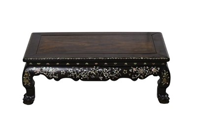 Lot 161 - A CHINESE MOTHER OF PEARL-INLAID LOW TABLE.