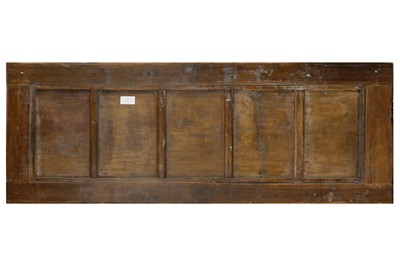 Lot 167 - A LARGE CHINESE GILT-DECORATED WOOD CALLIGRAPHY PANEL.