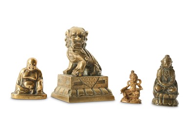 Lot 252 - FOUR CHINESE BRONZE FIGURES.