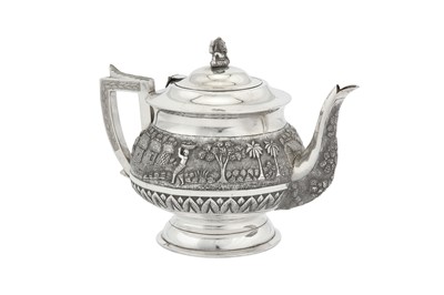Lot 133 - An early - 20th century Anglo - Indian silver three-piece tea service, Calcutta circa 1930 by Rai Buddree das Bahadur & Sons