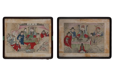 Lot 924 - TWO CHINESE PAINTINGS OF FINAL JUDGMENT.