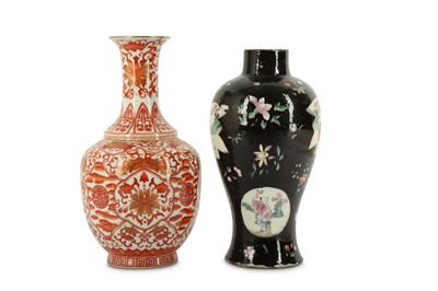 Lot 32 - TWO CHINESE VASES.