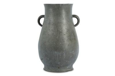 Lot 379 - A CHINESE PEWTER VASE.