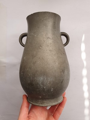 Lot 275 - A CHINESE PEWTER VASE.