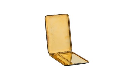 Lot 25 - An early 20th century French Art Deco 950 standard silver gilt and lacquer cigarette case, circa 1925 by Michel Royer (reg. 1908)