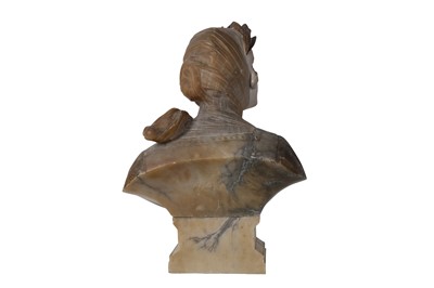 Lot 63 - A LATE 19TH / EARLY 20TH CENTURY MARBLE AND TINTED ALABASTER BUST OF 'ALBA DI PACE' (DAWN OF PEACE) BY PROFESSOR GIUSEPPE BESSI (ITALIAN 1857 - 1922)