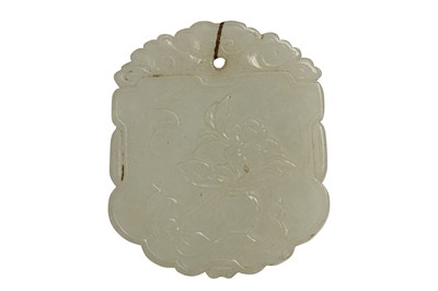 Lot 90 - A CHINESE WHITE JADE PLAQUE.