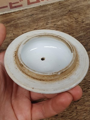 Lot 458 - A CHINESE FAMILLE ROSE 'MAN AND HIS DOG' TEAPOT AND COVER.