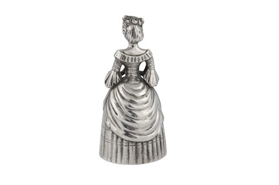 Lot 66 - A late 19th / early 20th century German silver novelty table bell, Hanau circa 1900 probably by George Roth and Co