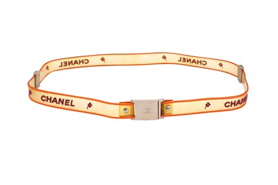 Lot 161 - Chanel Orange Rubber Logo Belt