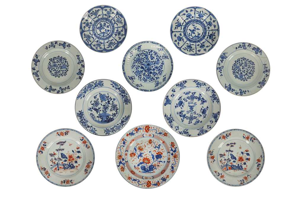 Lot 466 - TEN CHINESE PORCELAIN DISHES.