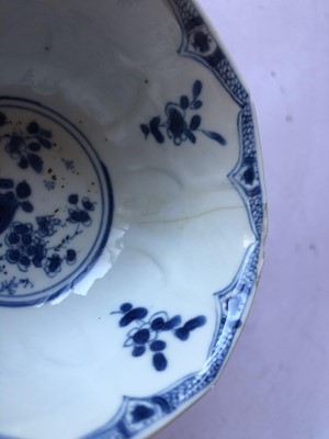 Lot 465 - SIX CHINESE BLUE AND WHITE 'LOTUS PETALS' CUPS AND SEVEN SAUCERS.