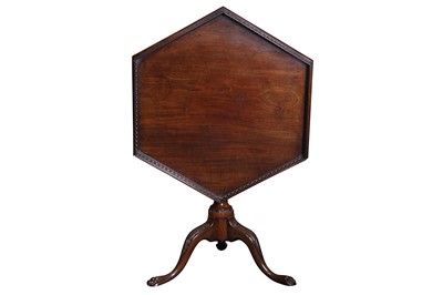 Lot 105 - A GEORGE III AND LATER MAHOGANY OCTAGONAL TILT-TOP TRIPOD TABLE