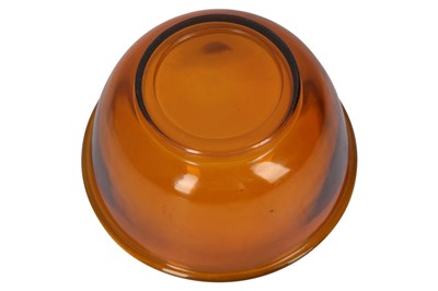 Lot 201 - A CHINESE AMBER GLASS BOWL.