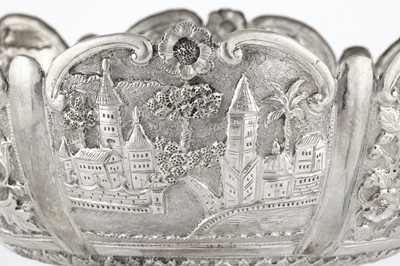 Lot 135 - A pair of mid-20th century Anglo – Indian Raj unmarked silver standing bowls, Bombay circa 1940