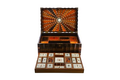 Lot 378 - An Anglo Indian coromandel work box, from Colonial Ceylon, circa 1870