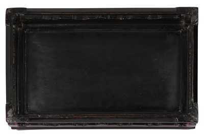 Lot 692 - A CHINESE BLACK LACQUER WOOD TRAY.