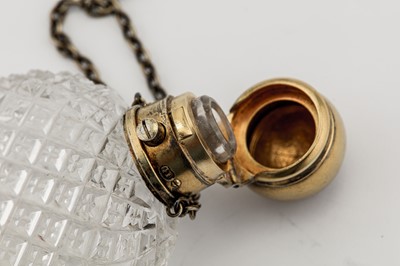 Lot 107 - A Victorian silver gilt mounted cut glass scent bottle, London circa 1870 by George Brace (reg. Aug 1859)