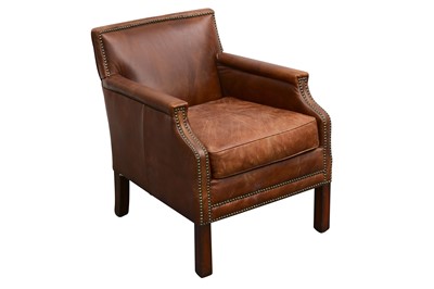 Lot 122 - A contemporary brown leather club chair