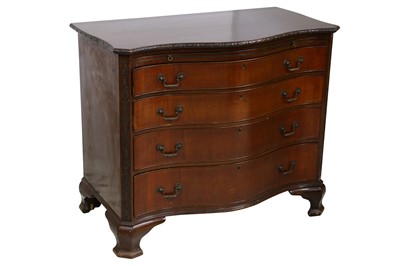 Lot 449 - A late Victorian mahogany serpentine chest in the manner of Gillows