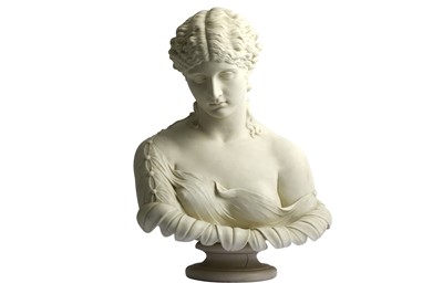 Lot 377 - A Victorian parian ware bust of the water the nymph 'Clytie'