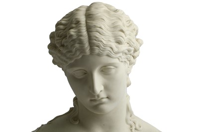 Lot 377 - A Victorian parian ware bust of the water the nymph 'Clytie'