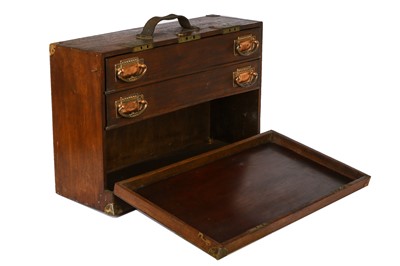 Lot 445 - A late 19th Century teak travelling writing box