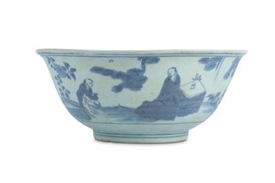 Lot 344 - A CHINESE BLUE AND WHITE BOWL.