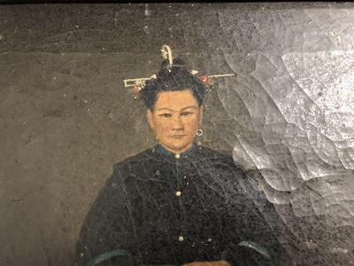 Lot 269 - AN OIL PAINTING OF A CHINESE LADY.