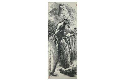 Lot 922 - TWO CHINESE HANGING SCROLL PAINTINGS.