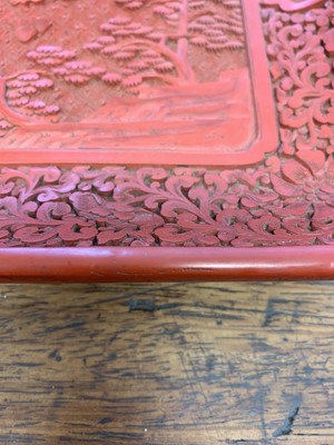 Lot 40 - A CINNABAR LACQUERED ‘ELEPHANT’ TRAY.