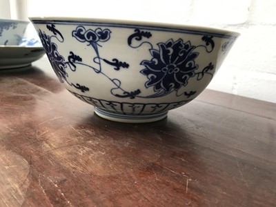 Lot 37 - A CHINESE BLUE AND WHITE 'LOTUS SCROLL' BOW